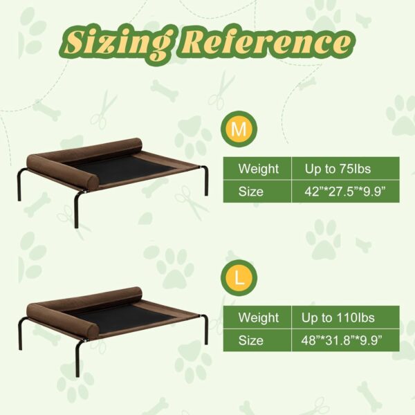 Elevated Dog Bed, 48 Inches Raised Dog Cots Beds for Large Dogs with Bolster, Dog mat, Breathable Mesh, Chew Resistant Dog Bed, Proof Portable Pet Cot - Image 3