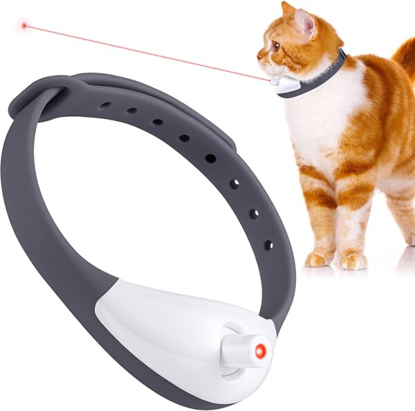 Automatic Cat Laser Toys - Wearable Interactive Cat Toys for Indoor Cats Kitty Dogs, Kitten Exercise Collar Toys, Cat Enrichment, USB Rechargeable Black