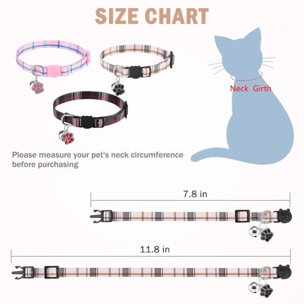 SCENEREAL Breakaway Cat Collar with Bells, Soft Adjustable Kitten Collars for Cats Puppies Daily Wearing - Image 3