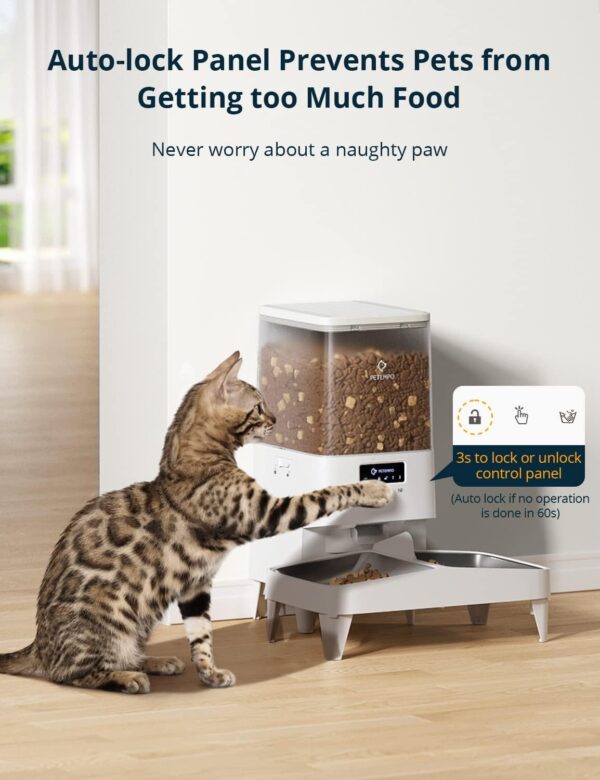 Automatic Feeder for Cats, 5 L, WiFi Automatic Feeder Dog Cat, Cat Food Automatic with App Controlled, Automatic Cat Feeder with 2 Bowls, for 10 Meals a Day - Image 8