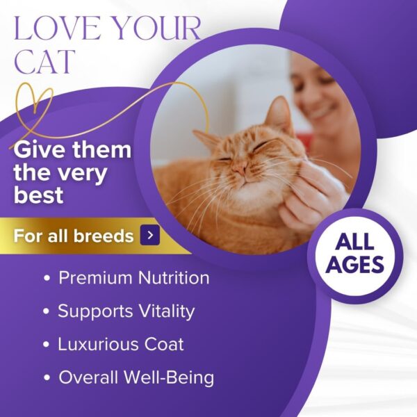 Vitality Gold: Feline Health Chews - Omega 3,Taurine,CoQ10, & Biotin Rich - Vet-Formulated for Cell,Heart,Brain, Vision Wellness - 90 (3g) Chews, Made in USA - Image 6