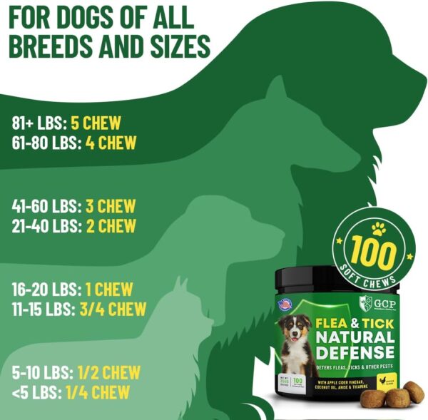 Flea and Tick for Dogs Chewable Pills - No Harsh Chemicals - 100 Chicken Flavored Treats - Guardian's Choice Pets Brand - Tasty Chews Dogs Love - Flea Pills for Dogs - Image 4