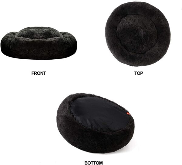 Donut Dog Beds for Medium Dogs,Washable Large Dog Bed Calming Cuddler,Fluffy Round Pet Bed,Faux Fur Small Cat Bed. - Image 3