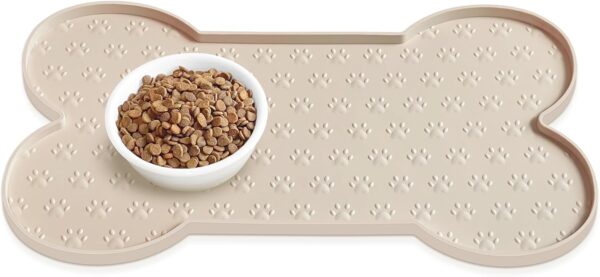 Dog Food Mat Anti-Slip Silicone Dog Bowl Mat Thicker Pet Placemat Waterproof Cat Feeder Pad with Raised Edge Puppy kitten Feeding Mats Suitable Small Medium-Sized Dogs Cats Eating Tray