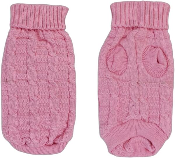 Cat Sweater,Turtleneck Knitted Kitten Clothes,Cat Sweaters for Cats only, Sphynx Cat Clothes,Small Dog Sweaters(Pink,S) - Image 5