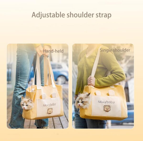 Cat Sling Carrier，Pet Sling Carrier ，Cat Sling Carrier Adjustable Strap，Built in Chest Escape Proof， Carrier Large is Suitable for Adult Cats and Small Dogs（Orange, Canvas） - Image 3