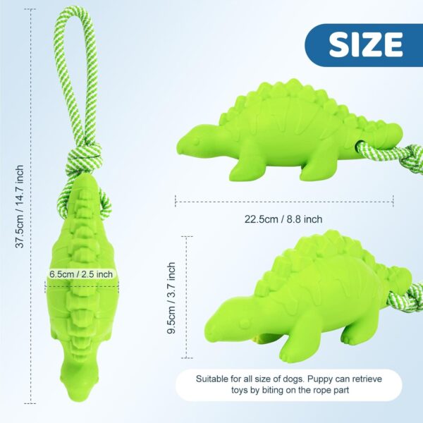 Dog Floating Toy, Dog Chew Toy for Aggressive Chewers, Pool Toy with Rope for Interactive Fetch & Play, Dog Beach Toy Set (Shark+Dino) - Image 8