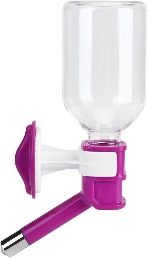 Dog Water Bottle for Crate Abs Purple Pet Water Drinker, Feeding & Watering Supplies Water Bottles Drinking Feeder Water Dispenser Non-Leakage Fountain Waterer with Water Storage Bottle for Dogs Cats - Image 4