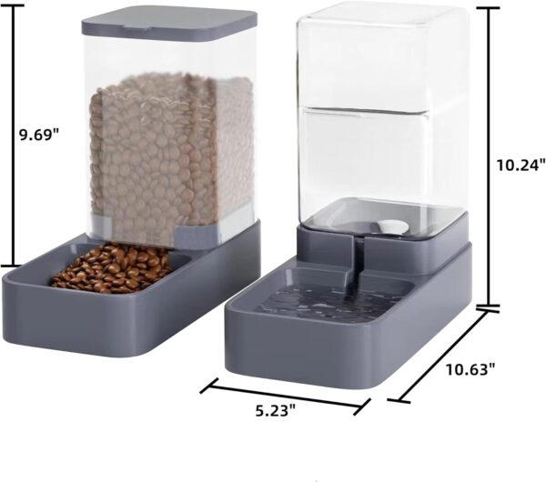 Automatic Cat Feeder and Water Dispenser with Pet Food Bowl,Gravity Food Feeder and Waterer Dispenser in Set for Small Medium Dog Puppy Kitten Rabbit Bunny Large Capacity(3.3L x 2) - Image 4