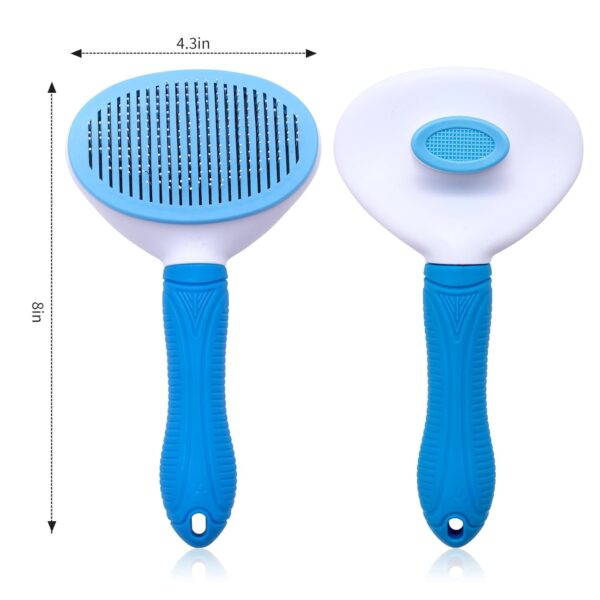 Self Cleaning Slicker Brush, Cat and Dog Brush, Indoor Cat and Dog Grooming Shed Brush, Easy to Remove Loose Undercoat, Used for Long Hair and Short Hair Cat and Dog Hair Removal Brushes, with Massage - Image 7