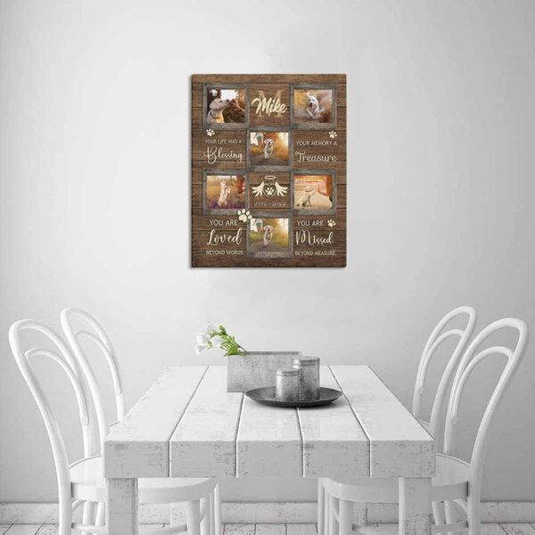 Customized Dog Memory Canvas Wall Hanging Art Priting with Photos Personalized Picture Pet Loss Memorial Picture Gifts Customized Pet Bereavement Gift Canvas Print Gift for Dog Lover Dog Mom Dog Dad - Image 5