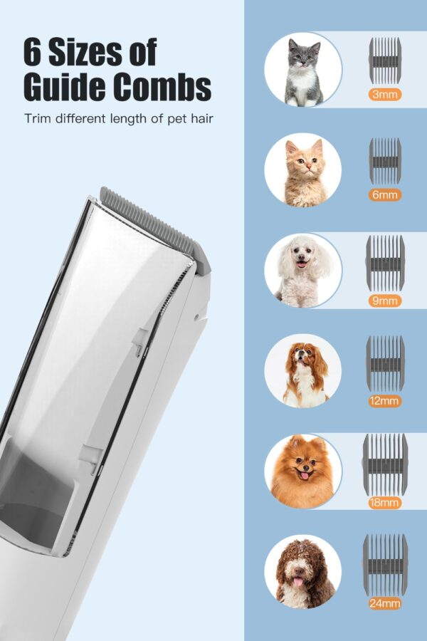 Pet Grooming Vacuum & Dog Hair Vacuum, 12000Pa Powerful Dog Vacuum for Shedding Grooming Hair, 2L Large Dust Cup, Low Noise, 3 Suction Levels, 5 Grooming Tools - Image 6