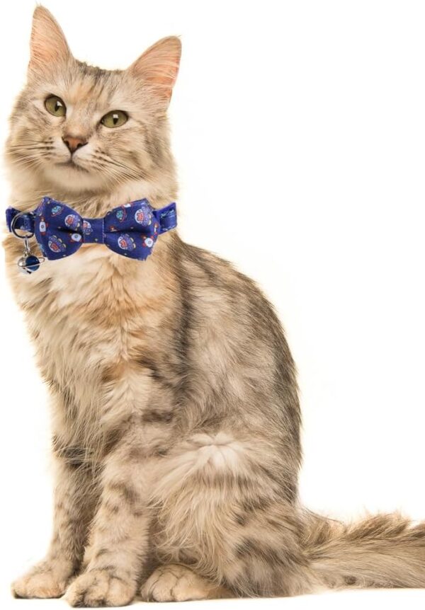 Cat Collar Breakaway with Cute Bow Tie and Bell Accessories for Kitty Adjustable Safety - Image 4