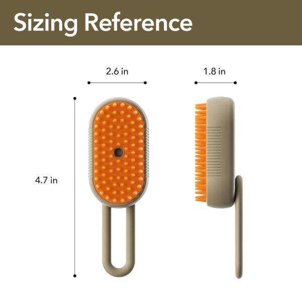 2nd Generation Spray Pet Grooming Brush for Dogs & Cats, 3-in-1 Design: Hair Remover, Cleaning Brush and Massaging Brush (GooCare-Khaqi) - Image 6