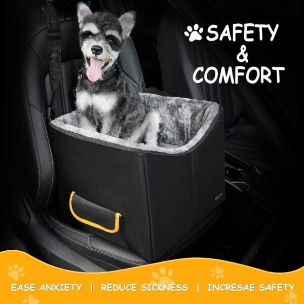 Dog Car Seat for Small Dogs, Elevated Dog Booster Seat Pet Travel Carrier Bed for Car with Adjustable Straps Pet Car Booster Seat for Small Dogs Cats - Image 7