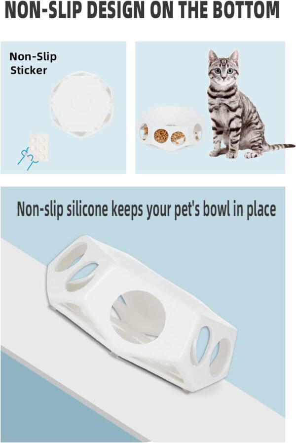 Ceramic Slow Feeder Bowl for Cat, Fun Interactive Feeder,Healthy Slow Feeder Cat Bowls (White) - Image 3