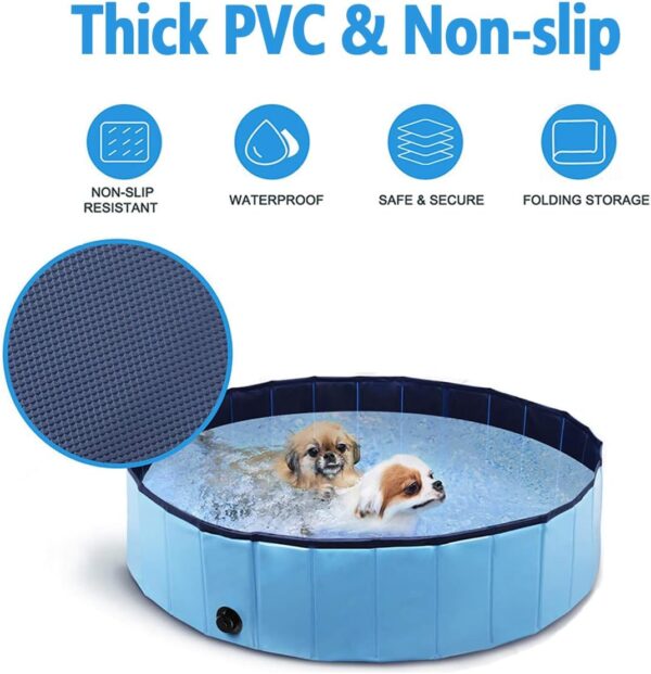 Dog Pool Puppy Foldable Dog Pool pet Pool Dog Swimming Pool Portable Suitable for Indoor and Outdoor use (32x8in) - Image 4