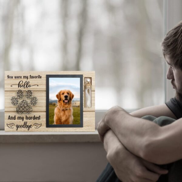 Dog Memorial Frame for Ashes or Hair with Glass Bottle Pet Loss Gifts for Loss of Dog Sympathy Picture Frame(Black) - Image 6