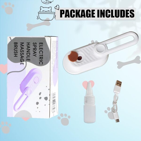 Cat Brush with Steam Cat Grooming Steamy Brush Misting Brush with Adjustable Handle for Cats Dogs Rabbits ALD-002-W (White) - Image 9