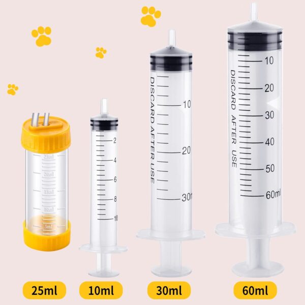 9 Pieces Puppy Feeding Tube Kit Includes 8 FR Red Rubber Kitten Feeding Tubes 10 ml Clear Feeding Tube Syringes Bulb Syringe Feeding Tools for Small Animals Pet Supplies Feeding Measuring Watering - Image 2