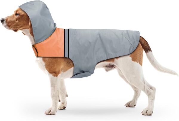 Dog Raincoat with Reflective Strip, Ultra Light Breathable Waterproof Dog Rain Jacket, Adjustable Waterproof Dog Raincoat with Hood, Suitable for Small, Medium, and Large Dogs (Grey, XXL)