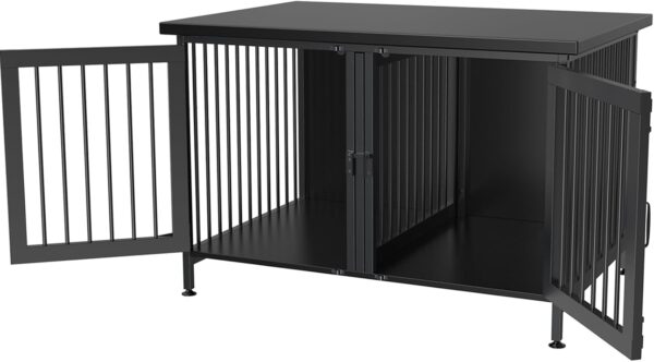 GDLF Double Dog Crate with Divider for 2 Small Dogs or 1 Dog, Furniture Style Kennel Indoor Cage with Removable Panel (Int.dims:36.2”Wx24.5”Dx21”H), Black - Image 7