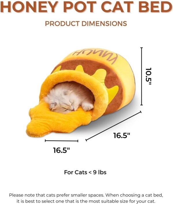 Honey Pot Cat Bed - Comfortable Memory Foam Pet Furniture with Removable Cushion - Stylish and Washable Cat Bed for Small Cats and Breeds - Image 3