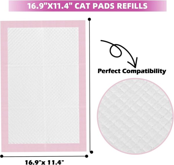 30 Count Cat Litter Pads 16.9 x 11.4 Inch Lavender Scented Pink Pee Pads for Cats Super Absorbent Leak-Proof Cat Pad Refills for Tidy Cats Breeze Litter System (30 Count) - Image 2