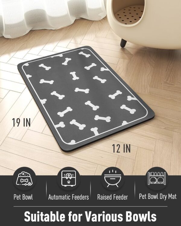 Pet Feeding Mat-Absorbent Dog Mat for Food and Water Bowl-No Stains Easy Clean Dog Food Mat-Quick Dry Dog Water Dispenser Mat-Puppy Supplies Dog Stuff-Dog Accessories Dog Water Bowl Mat - Image 7