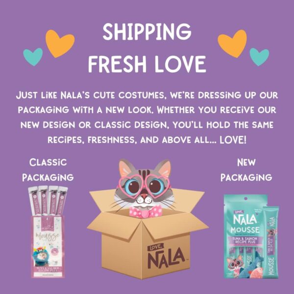 LOVE, NALA - Natural Lickable Cat Squeeze Up Treat,Topper - Chicken Mousse - Wet Food Cat Puree - Grain Free, Fiber Blend, Minerals, Vitamins - 4 Pack 2 oz. - Image 2