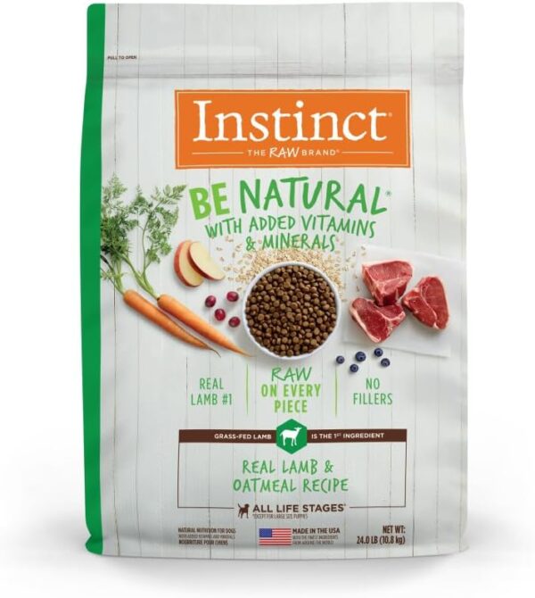 Instinct Be Natural Real Lamb & Oatmeal Recipe Natural Dry Dog Food, 24 lb. Bag