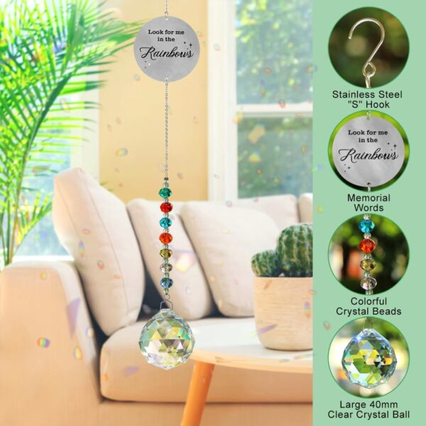 Sympathy Gifts for Loss of Loved One, 40mm Clear Crystal Ball Ornament Window Suncatcher Memorial Gifts Idea Rainbow Maker Bereavement Grief Gift for Loss of Mom Dad Husband Son Friend Pet - Image 5