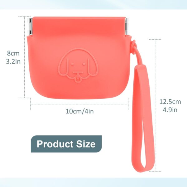 WALLFID Silicone Dog Treat Pouch Small Bag,Auto Closure,with Pet Training Clicker,Walking Bag for Dog and Cat,Pocket Size,Easy to Clean,Odorless(Claret) - Image 3