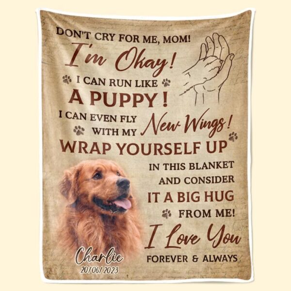 Pawfect House Don't Cry for Me, Personalized Photo Christmas Blankets and Throws, Christmas Dog Memorial Gifts for Loss of Dog, Sympathy Gift for Dog Lovers, Pet Loss Gifts, Dog Bereavement Gifts - Image 2