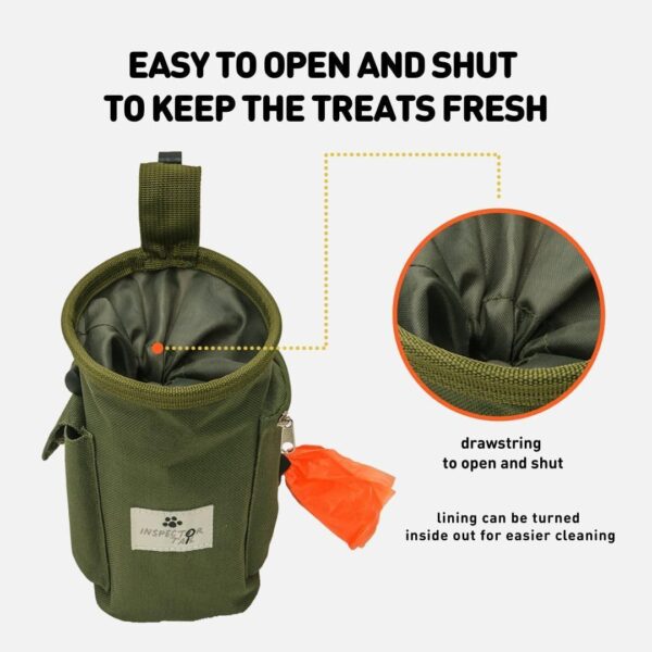 Dog Treat Training Pouch with Built-in Poop Bag Dispenser & Quick Access to Snacks Toys | Convenient to Use with 4 Ways to Wear for Pet Traveling & Walking - Image 3