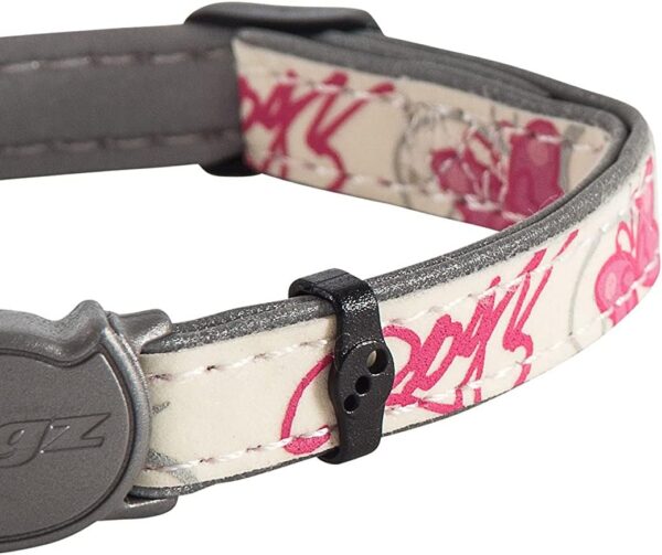 ROGZ CB09-K Glow in the Dark Reflective Cat Collar with Breakaway Clip and Removable Bell, fully adjustable to fit most breeds, Pink Butterfly Design - Image 3