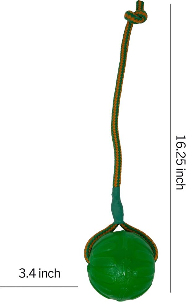 Starmark Everlasting Fun Ball on a Rope Dog Toy,Greens,Medium/Large - Image 5