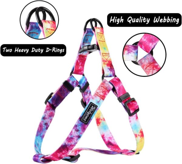 Tie Dye No Pull Dog Harness and Leash Set for Small Medium Large Dogs, Rainbow Dog Harness - Image 3