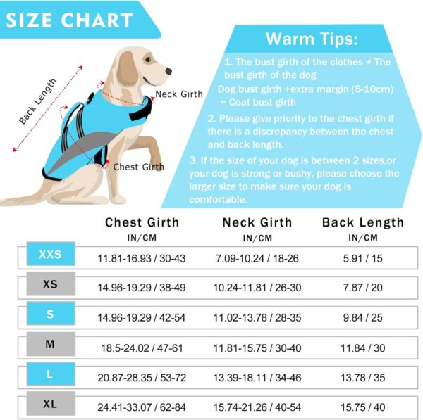 ALAGIRLS Dog Life Jacket for Large Dogs, Reflective Dog Swim Safety Life Vest with Strong Buoyancy for Swimming Boating Pool, Large Dog Water Flotation Vest, Blue XL - Image 2