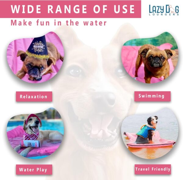 Dog Pool Float, Raft for Dogs and Pets - Semi-Submersible to Keep Your Dog Cool - Lake, Pool, River and Boat (Large, Pink) - Image 7