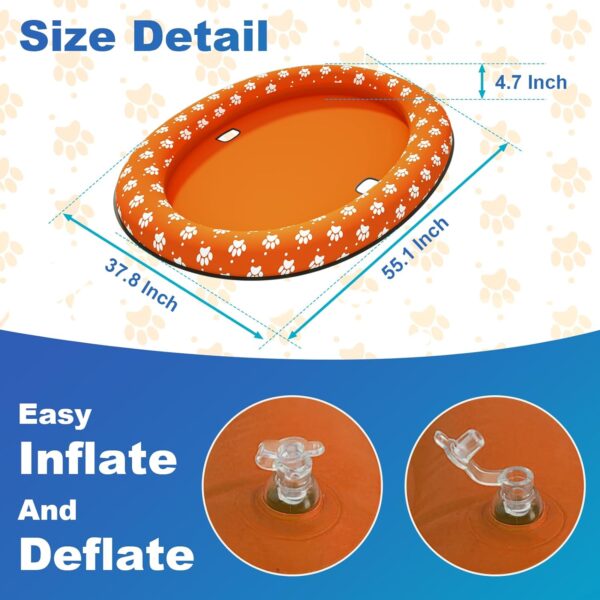 Dog Pool Float Summer Dog Floats for Pool, Sturdy Dog Float Raft for Large Dogs, Scratch Resistant Dog Floties for Pool, Lake (Orange, Large) - Image 5