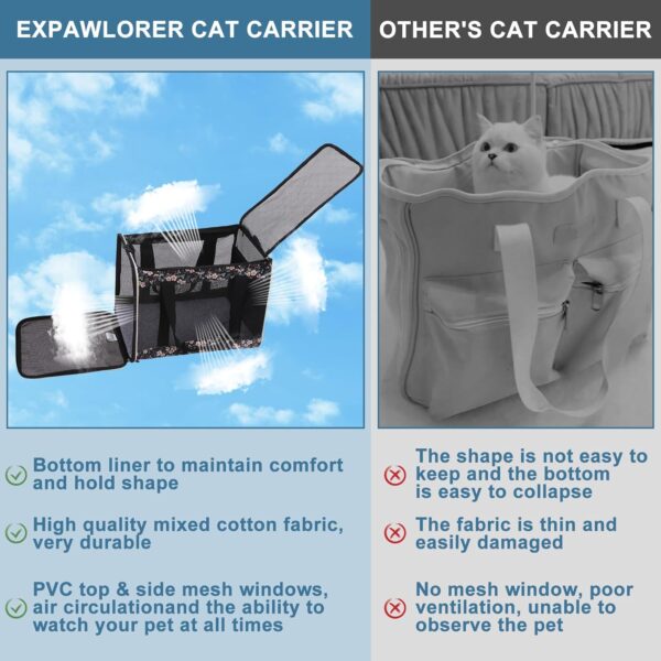 EXPAWLORER Top Load Cat Carrier Large,Pet Carrier Airline Approved for Large, Medium Cats, 2 Cats and Small Dogs,Soft-Sided Collapsible Escape Proof Cat Travel Carrier, Easy to get cat in - Image 6