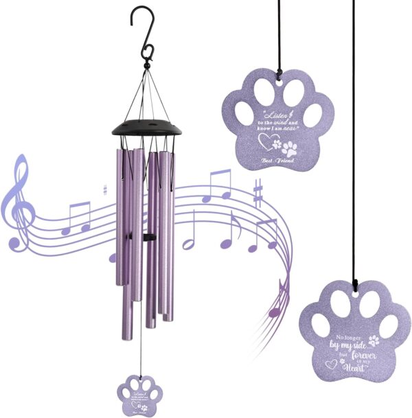 Pet Memorial Wind Chime, Dog Memorial Gifts,Loss of Dog Sympathy Gift to Comfort,Dog Wind Chimes for Pet Memorial Gifts, Decorations Windchimes Outdoor Garden Yard Decor