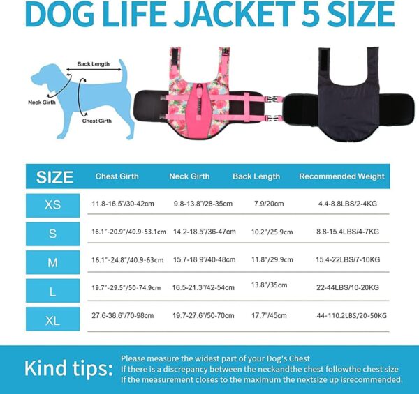 Hawaiian Sports Style Dog Life Jacket - Dog Life Vest with Rescue Handle for Swimming Boating and Adjustable Puppy Life Jacket - Ripstop Life Jackets for Small Medium Large Dogs - Image 6