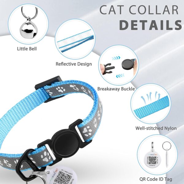 Cat Collar Breakaway with QR Code Name Tag, Reflective Kitten Collars with Bell, Cat ID Tag personalized, Ultra-Durable, Adjustable, Quick Release, Fits Most Girl Boy Small Large Cats (8''-13.3'') - Image 7