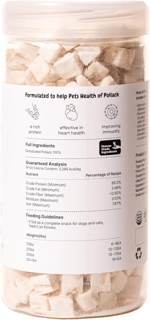 Pollack Fish Treats | Natural Freeze Dried Dog & Cat Treats | Training Treats for Dogs | Rich with Fish Oil for Dogs | All Breeds & Sizes - Image 7