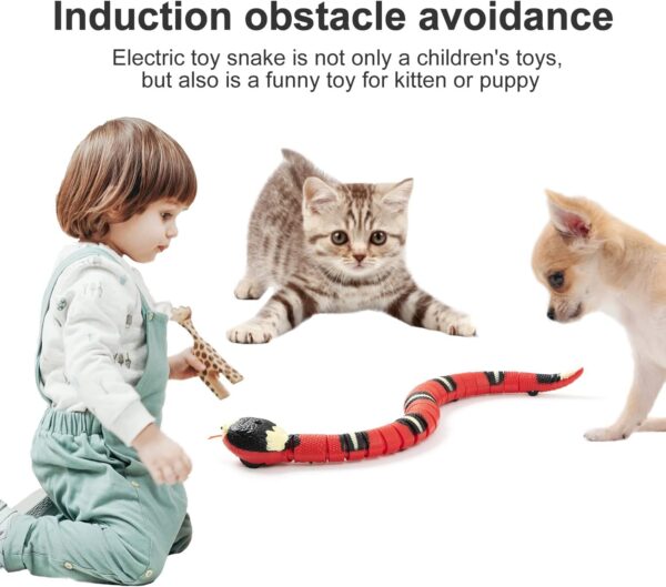 Electric Snake Toy, Smart Sensing Snake Cat Toy with USB Rechargeable Snake Toy for Cats Snake Toy That Moves Snake Toy for Cat 40cm - Image 2