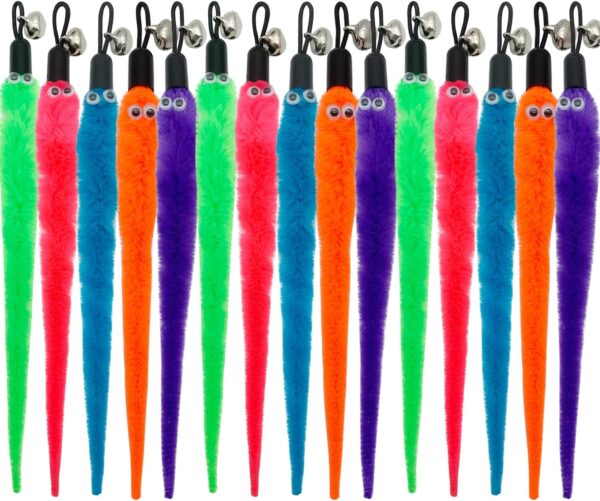 Cat Worm Toy Refills Cat Wand Attachments, 15 PCS Worms Cat Toy Refill, Cat Wand Replacement Worms for Cat Toys