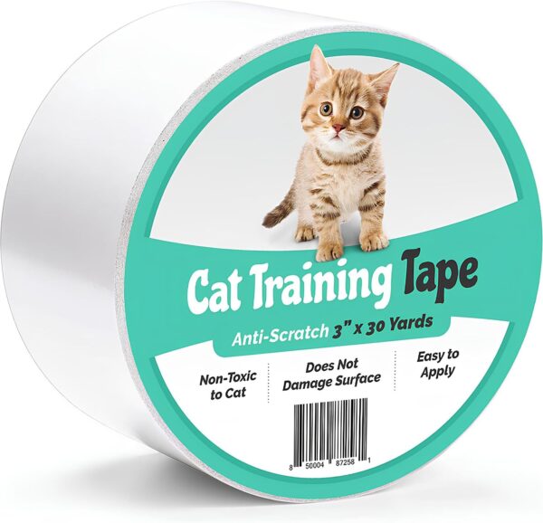 ELK Anti Cat Scratch Tape - Cat Training Tape - 100% Transparent Clear Double Sided Scratch Deterrent Furniture Protector for Couch, Carpet, Doors, Pet & Kid Safe - 3" x 30 Yards