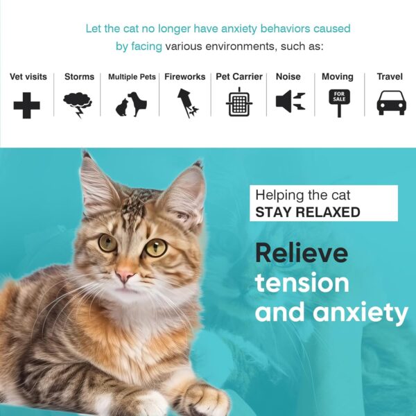 Calming Collar for Cats Cat Pheromone Calming Collar Stress and Anxiety Relief Lasts 30 Days Calm Collar Cat Adjustable Appeasing Calming Collar for Kitten Kitty Calm Collar Make Cat Relaxed 4 Pack - Image 4